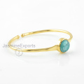 Turquoise Gemstone Bangle, 18k Gold Tibetan Turquoise Bangles Jewelry For Women